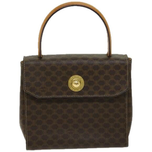 CELINE Macadam Canvas Hand Bag Pvc Brown - Picture 2 of 12